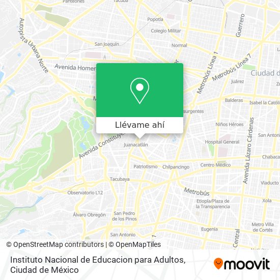 Mapa de Instituto Nacional de Educacion para Adultos