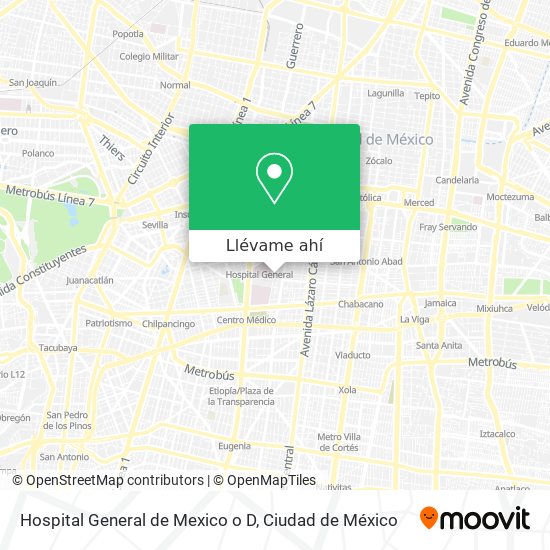 Mapa de Hospital General de Mexico o D