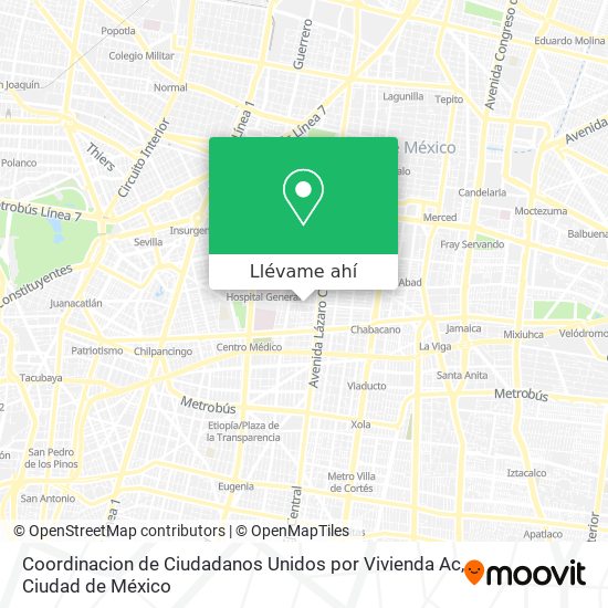 Mapa de Coordinacion de Ciudadanos Unidos por Vivienda Ac