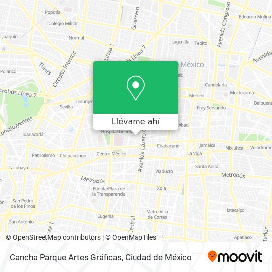 Mapa de Cancha Parque Artes Gráficas