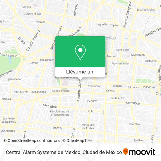 Mapa de Central Alarm Systems de Mexico