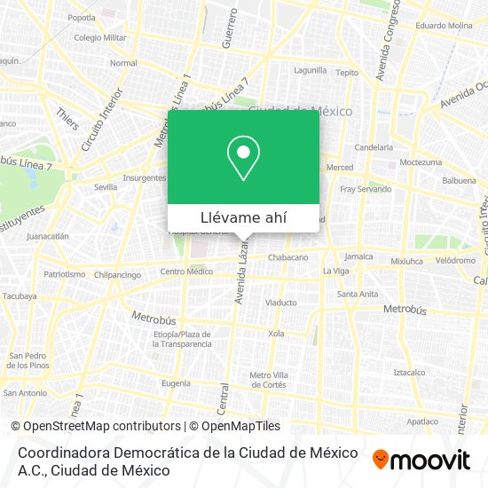 Mapa de Coordinadora Democrática de la Ciudad de México A.C.