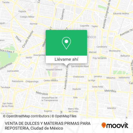 Mapa de VENTA DE DULCES Y MATERIAS PRIMAS PARA REPOSTERIA