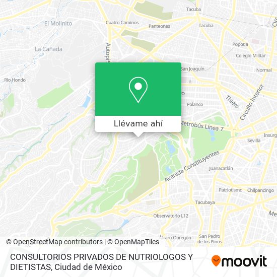 Mapa de CONSULTORIOS PRIVADOS DE NUTRIOLOGOS Y DIETISTAS