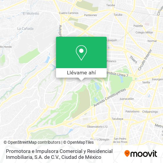 Mapa de Promotora e Impulsora Comercial y Residencial Inmobiliaria, S.A. de C.V.