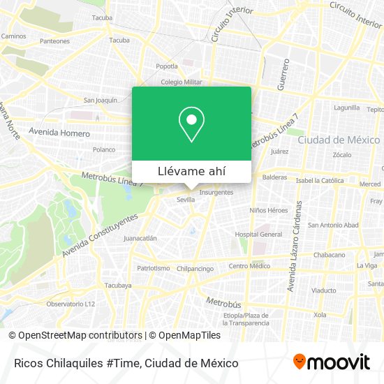 Mapa de Ricos Chilaquiles #Time