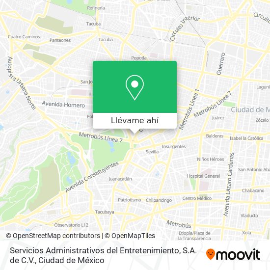 Mapa de Servicios Administrativos del Entretenimiento, S.A. de C.V.