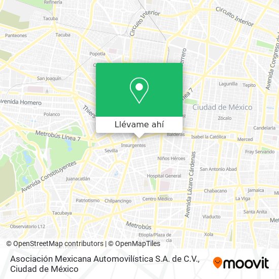 Mapa de Asociación Mexicana Automovilística S.A. de C.V.