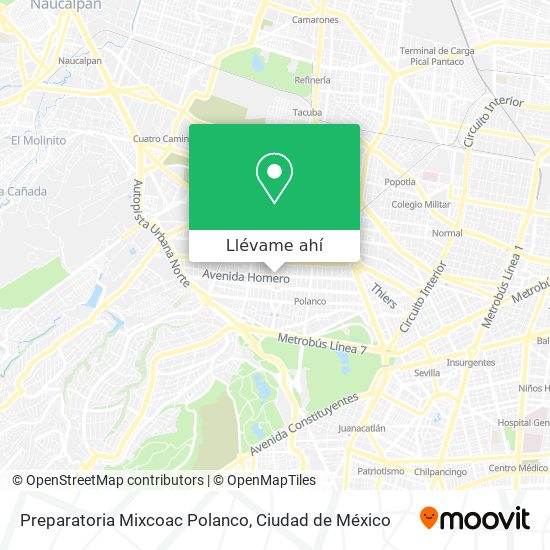 Mapa de Preparatoria Mixcoac Polanco