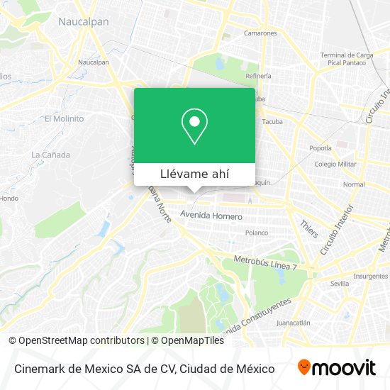 Mapa de Cinemark de Mexico SA de CV