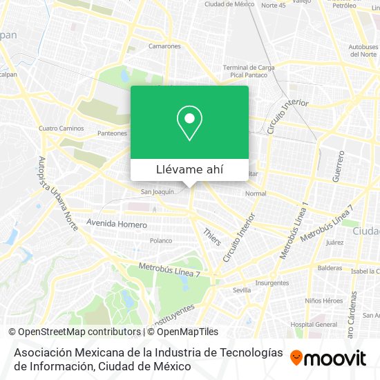Mapa de Asociación Mexicana de la Industria de Tecnologías de Información