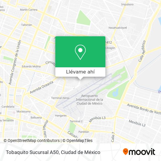 Mapa de Tobaquito Sucursal A50