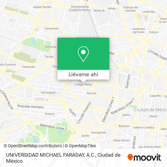 Mapa de UNIVERSIDAD MICHAEL FARADAY, A.C.