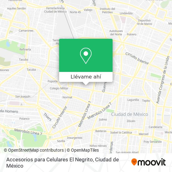 Mapa de Accesorios para Celulares El Negrito