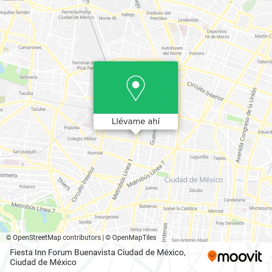 Mapa de Fiesta Inn Forum Buenavista Ciudad de México