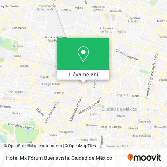 Mapa de Hotel Mx Fórum Buenavista