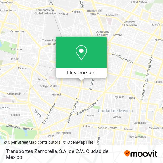 Mapa de Transportes Zamorelia, S.A. de C.V.