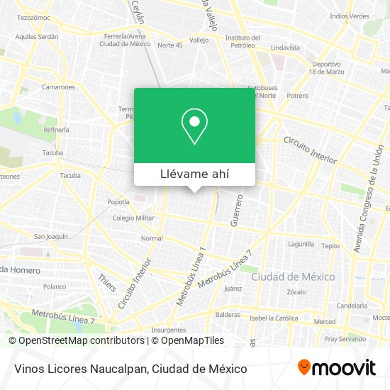 Mapa de Vinos Licores Naucalpan