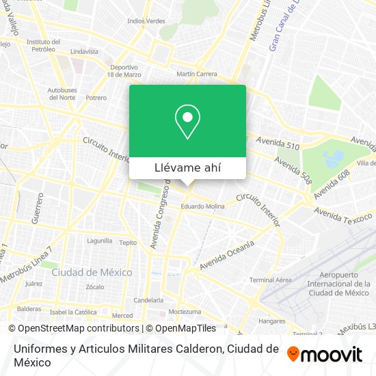 Cómo a Uniformes Articulos Militares Calderon en A. Madero en Autobús o Metro?