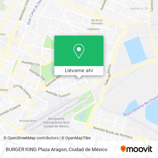 Mapa de BURGER KING Plaza Aragon