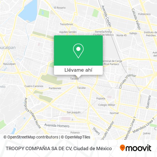 Mapa de TROOPY COMPAÑIA SA DE CV