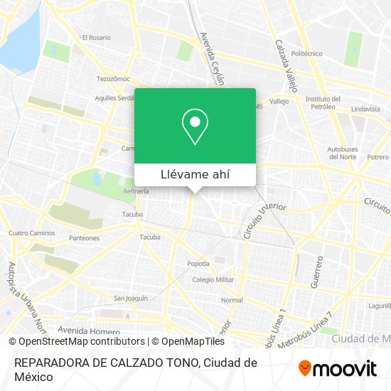 Mapa de REPARADORA DE CALZADO TONO