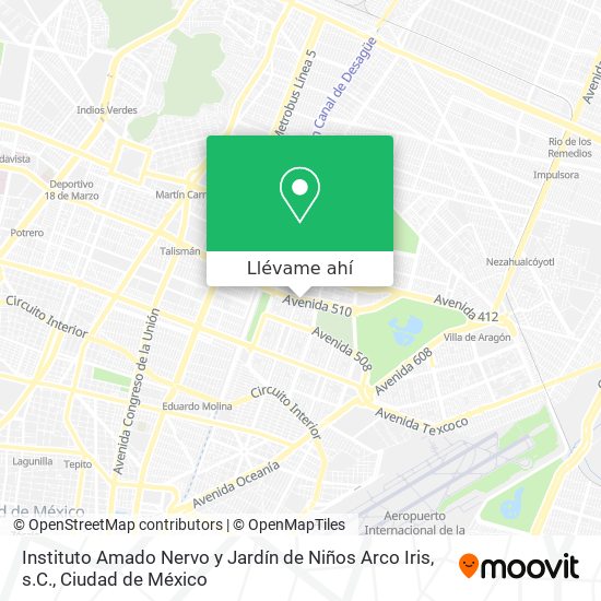 Mapa de Instituto Amado Nervo y Jardín de Niños Arco Iris, s.C.