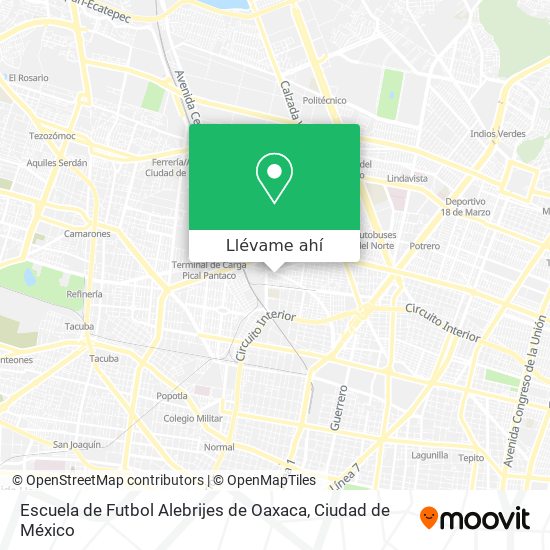 Mapa de Escuela de Futbol Alebrijes de Oaxaca