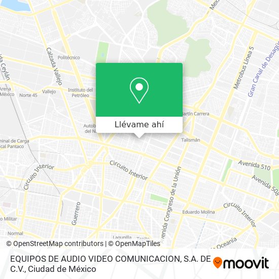 Mapa de EQUIPOS DE AUDIO VIDEO COMUNICACION, S.A. DE C.V.