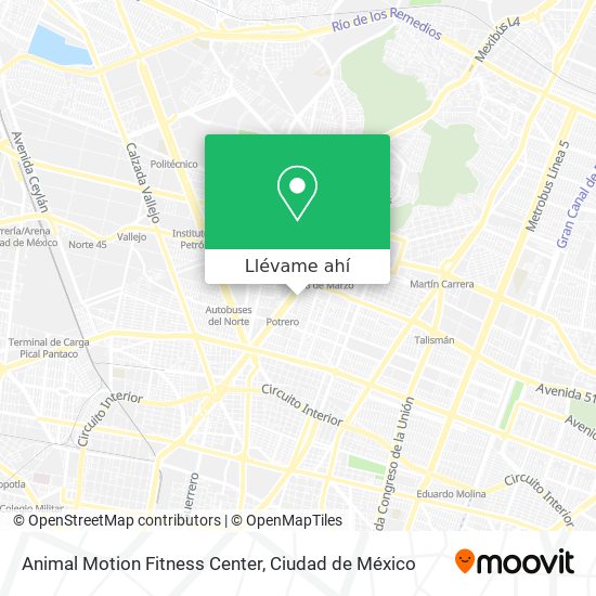 Mapa de Animal Motion Fitness Center