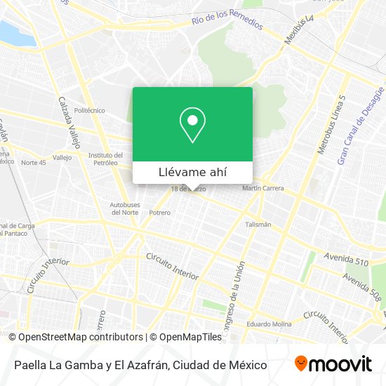 Mapa de Paella La Gamba y El Azafrán