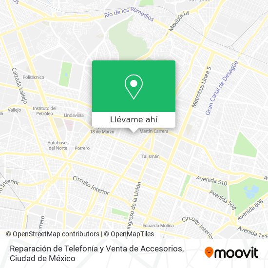 Mapa de Reparación de Telefonía y Venta de Accesorios