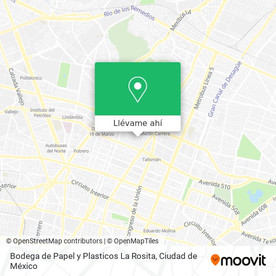 Mapa de Bodega de Papel y Plasticos La Rosita