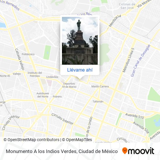 Mapa de Monumento A los Indios Verdes