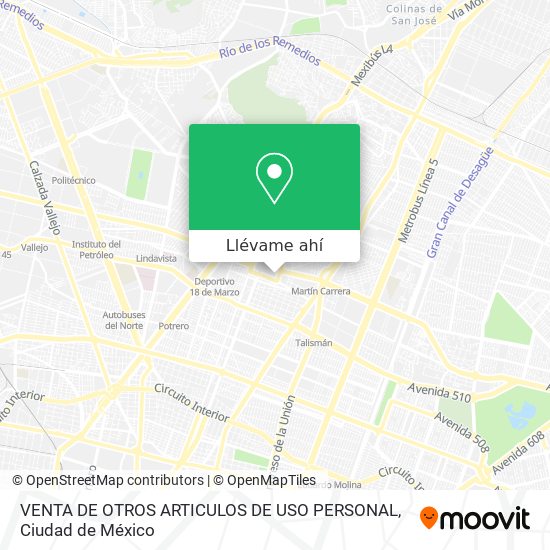 Mapa de VENTA DE OTROS ARTICULOS DE USO PERSONAL