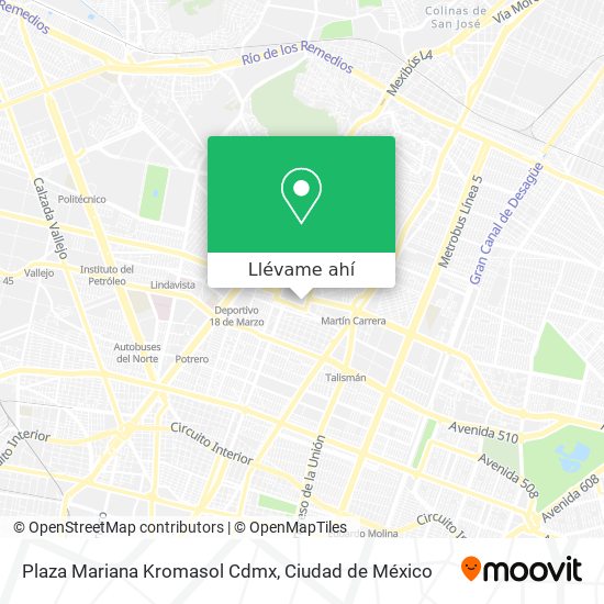Mapa de Plaza Mariana Kromasol Cdmx
