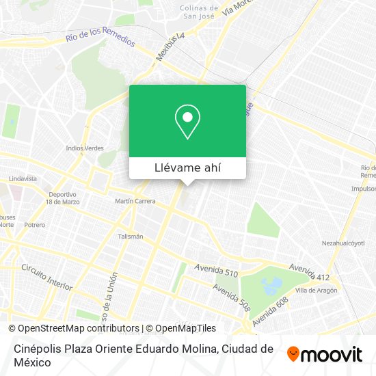 Mapa de Cinépolis Plaza Oriente Eduardo Molina