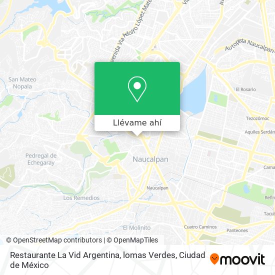 Mapa de Restaurante La Vid Argentina, lomas Verdes