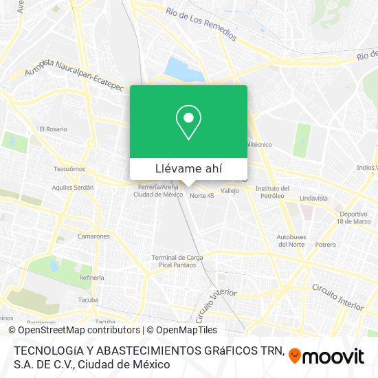 Mapa de TECNOLOGíA Y ABASTECIMIENTOS GRáFICOS TRN, S.A. DE C.V.