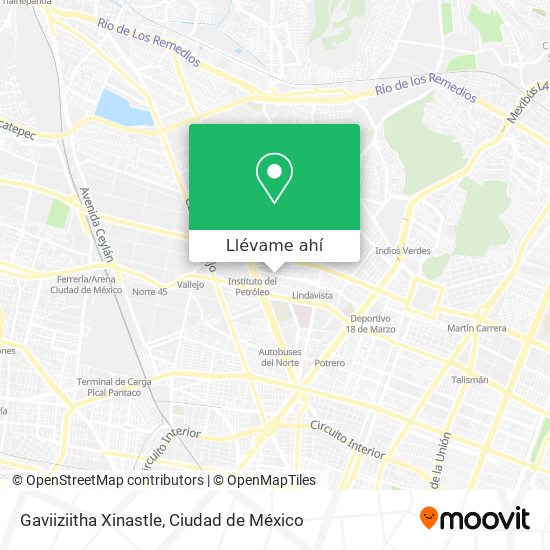 Mapa de Gaviiziitha Xinastle