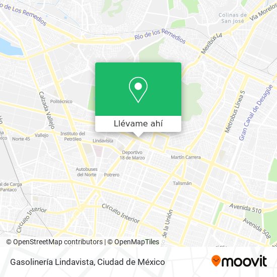 Mapa de Gasolinería Lindavista