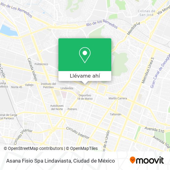 Mapa de Asana Fisio Spa Lindaviasta