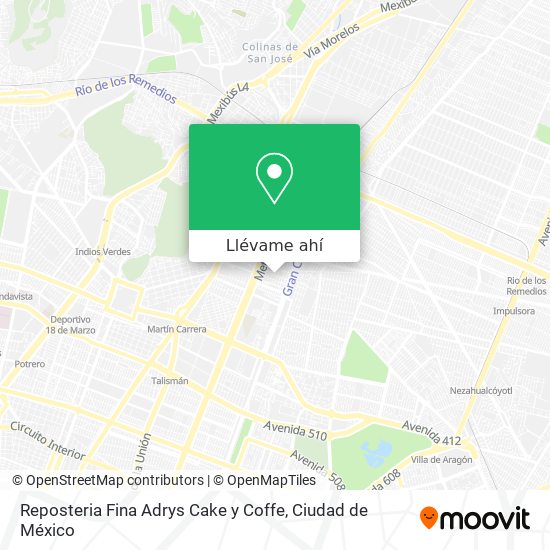 Mapa de Reposteria Fina Adrys Cake y Coffe