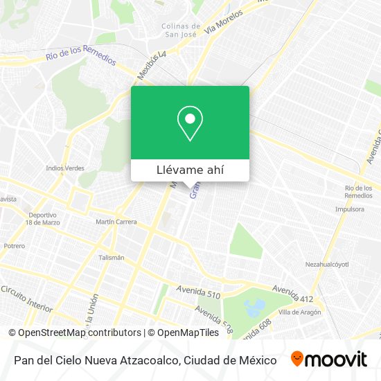 Mapa de Pan del Cielo Nueva Atzacoalco
