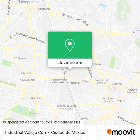 Mapa de Industrial Vallejo Cdmx