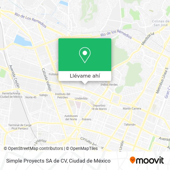 Mapa de Simple Proyects SA de CV