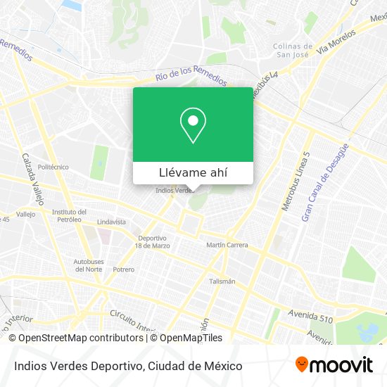 Mapa de Indios Verdes Deportivo