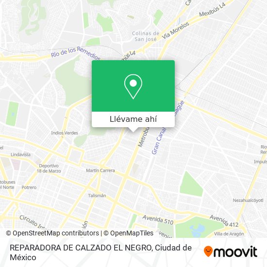 Mapa de REPARADORA DE CALZADO EL NEGRO