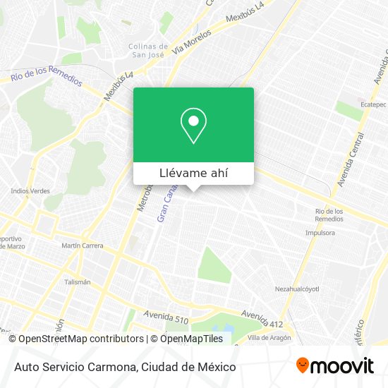 Mapa de Auto Servicio Carmona
