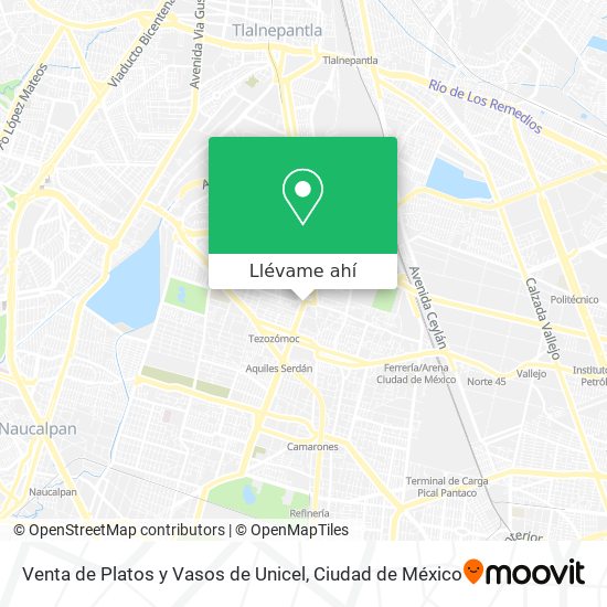 Mapa de Venta de Platos y Vasos de Unicel